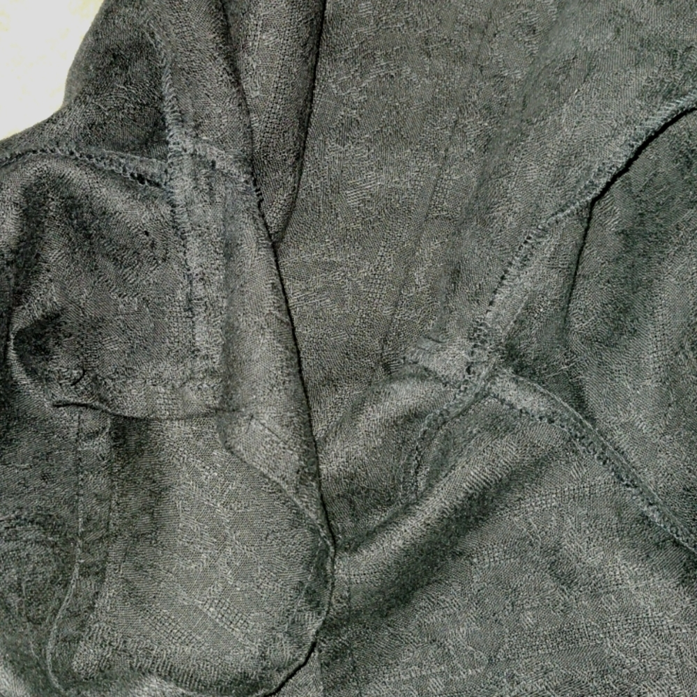 Flax short sleeve black jacquard tunic, relaxed fit, Size S - Picture 11 of 11